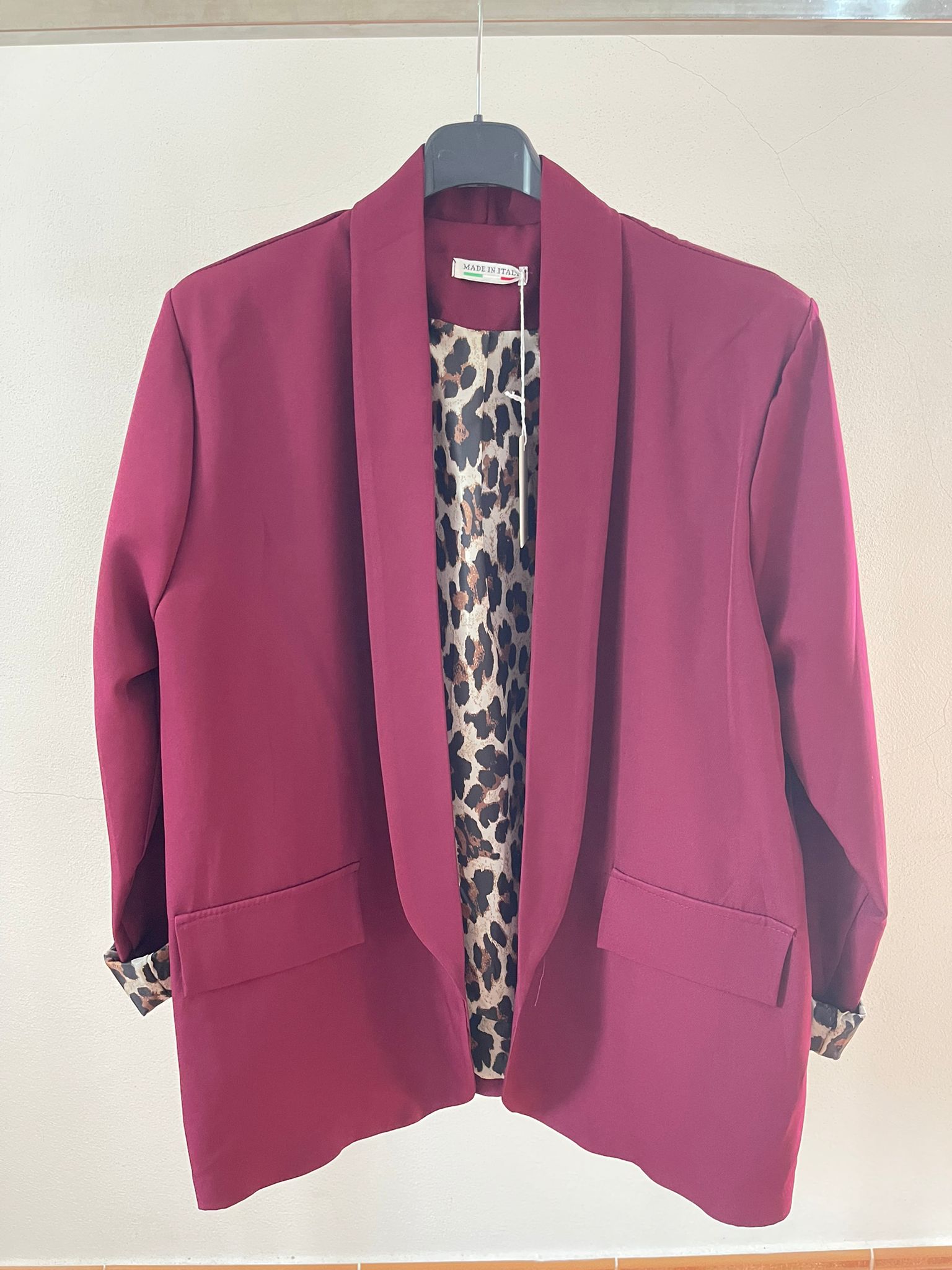 Blazer c/ punho em leopardo - Tamanho Único